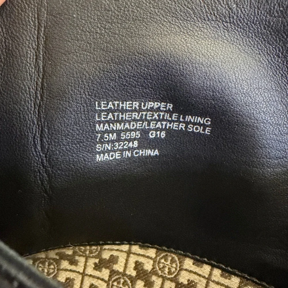 Tory Burch Riding Boots Womens 7.5 Kiernan Leather Tall Gold‎ Logo Medallion